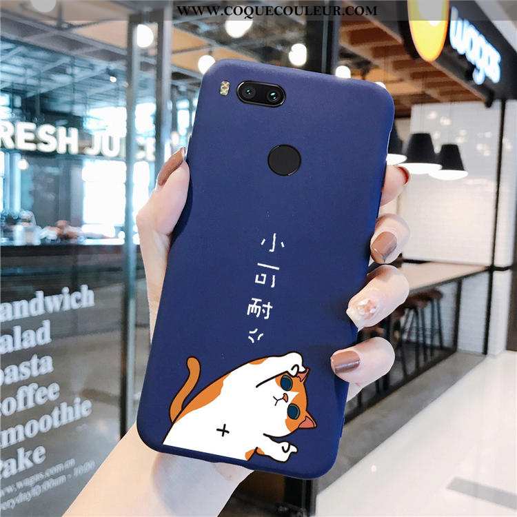 Housse Xiaomi Mi A1 Dessin Animé Tout Compris Amoureux, Étui Xiaomi Mi A1 Silicone Petit Bleu