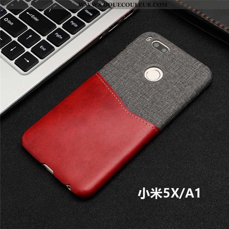 Coque Xiaomi Mi A1 Protection Petit Étui, Housse Xiaomi Mi A1 Rouge Carte Marron