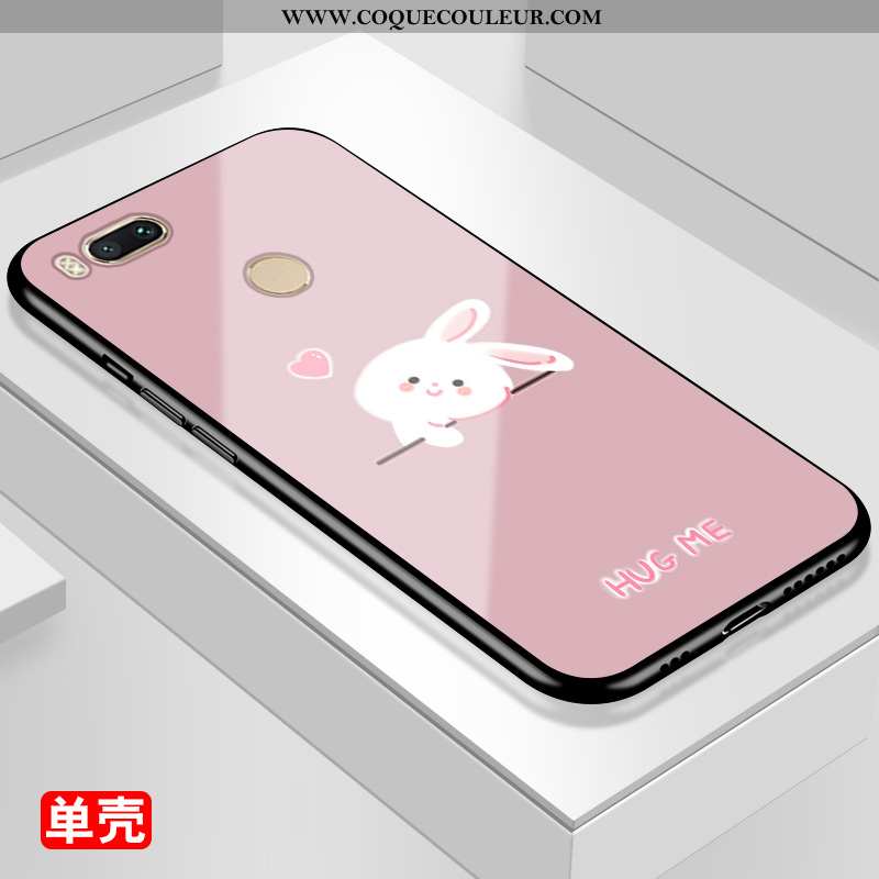 Housse Xiaomi Mi A1 Protection Lapin Net Rouge, Étui Xiaomi Mi A1 Dessin Animé Petit Blanche