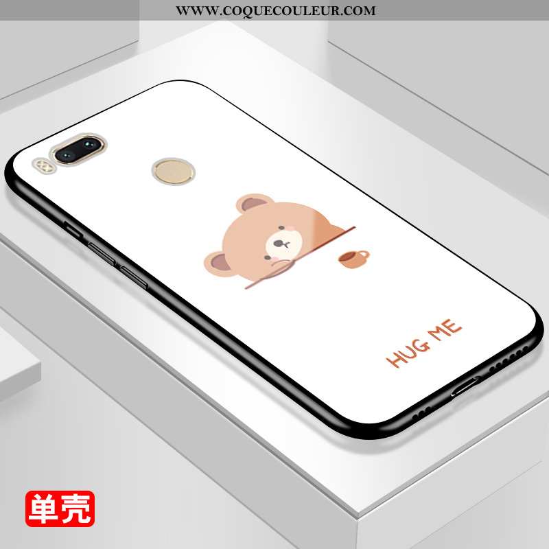 Housse Xiaomi Mi A1 Protection Lapin Net Rouge, Étui Xiaomi Mi A1 Dessin Animé Petit Blanche