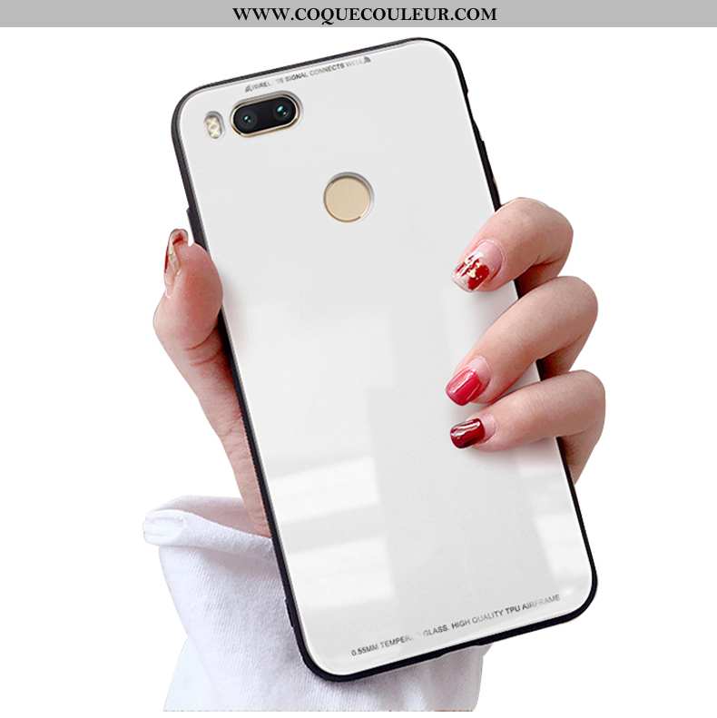Étui Xiaomi Mi A1 Personnalité Coque Téléphone Portable, Xiaomi Mi A1 Verre Blanc Blanche
