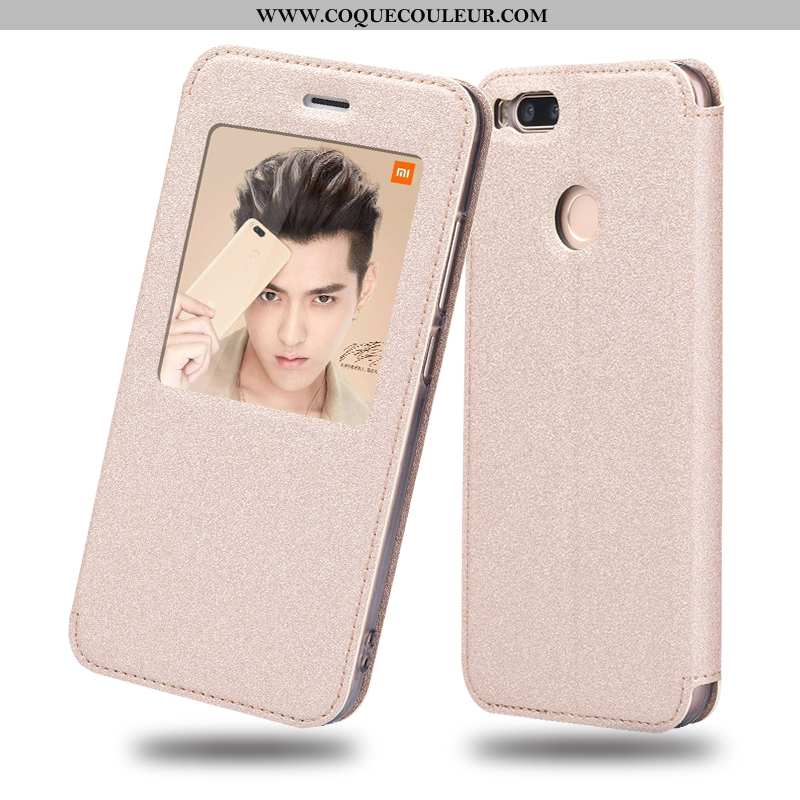 Housse Xiaomi Mi A1 Silicone Cuir Étui, Étui Xiaomi Mi A1 Protection Petit Doré