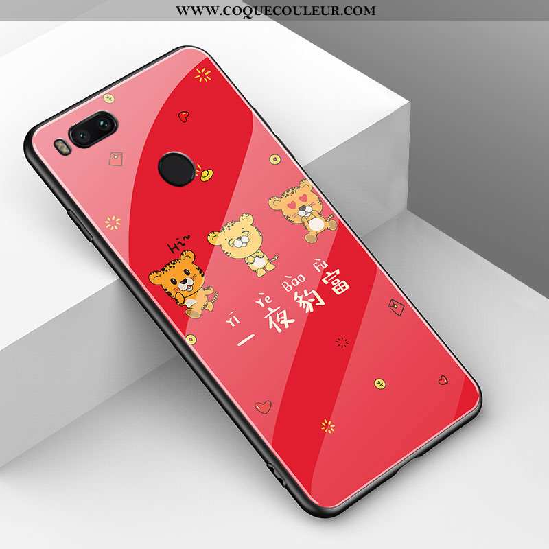 Coque Xiaomi Mi A1 Tendance Amoureux Rouge, Housse Xiaomi Mi A1 Fluide Doux Étui Rouge