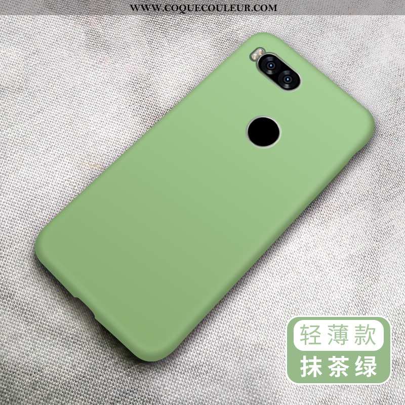 Étui Xiaomi Mi A1 Fluide Doux Couleur Unie Étui, Coque Xiaomi Mi A1 Silicone Amoureux Verte