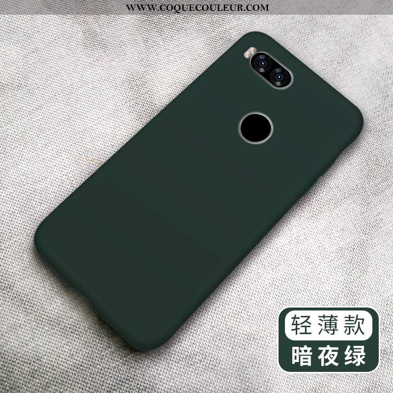 Étui Xiaomi Mi A1 Fluide Doux Couleur Unie Étui, Coque Xiaomi Mi A1 Silicone Amoureux Verte