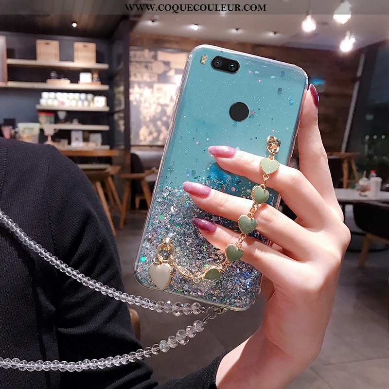 Coque Xiaomi Mi A1 Ornements Suspendus Cristal Tempérer, Housse Xiaomi Mi A1 Protection Rose