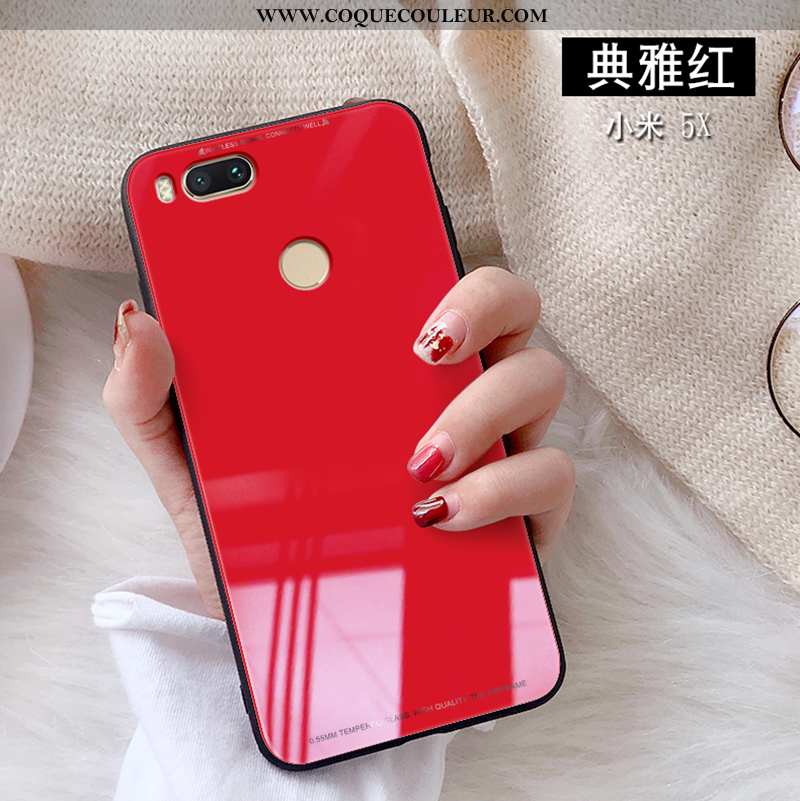 Housse Xiaomi Mi A1 Protection Rose Tendance, Étui Xiaomi Mi A1 Verre Petit