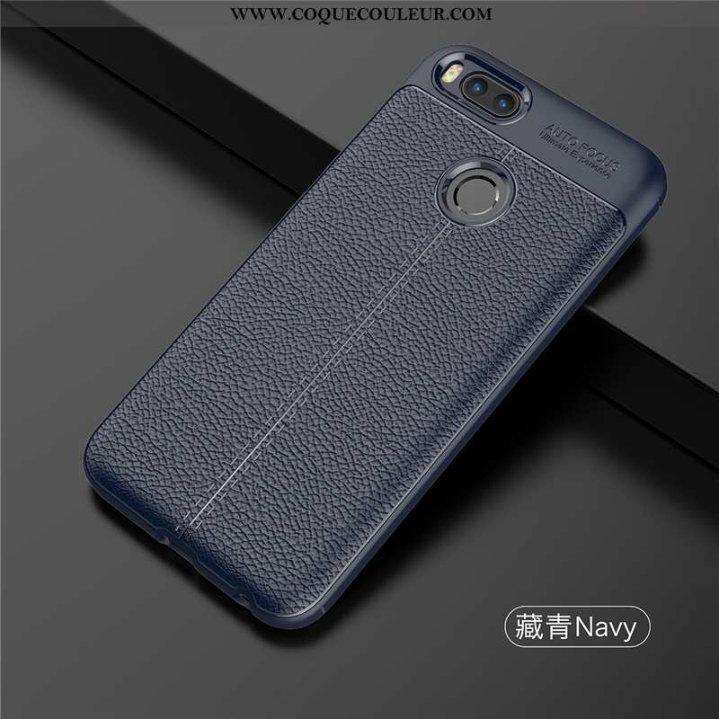 Coque Xiaomi Mi A1 Ultra Cuir Modèle Fleurie, Housse Xiaomi Mi A1 Tendance Luxe Bleu Foncé