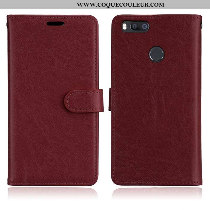 Étui Xiaomi Mi A1 Cuir Protection Étui, Coque Xiaomi Mi A1 Fluide Doux Marron