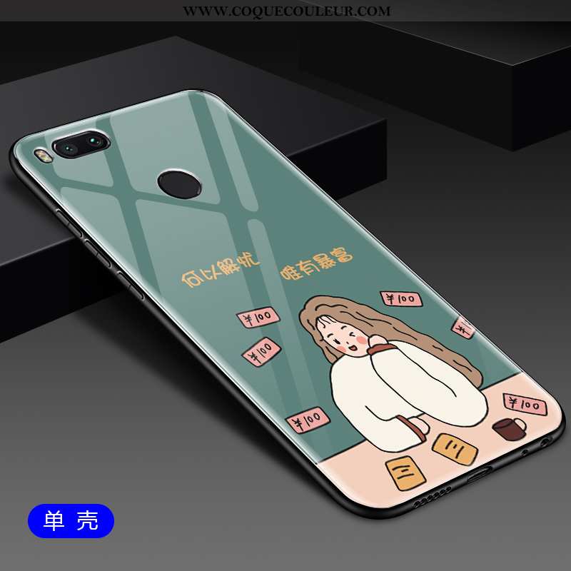 Housse Xiaomi Mi A1 Créatif Bordure Personnalité, Étui Xiaomi Mi A1 Dessin Animé Protection Verte