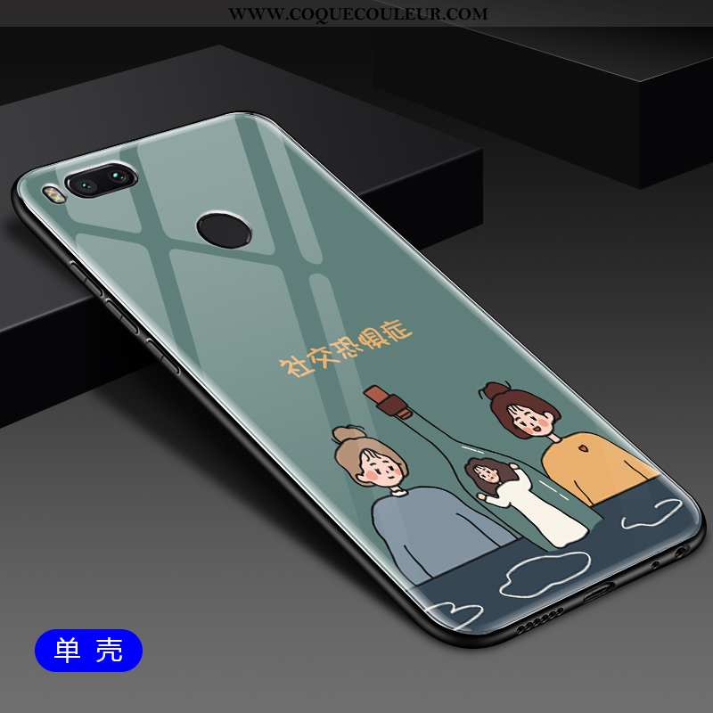 Housse Xiaomi Mi A1 Créatif Bordure Personnalité, Étui Xiaomi Mi A1 Dessin Animé Protection Verte