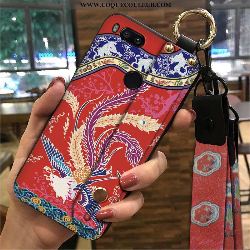 Étui Xiaomi Mi A1 Ornements Suspendus Style Chinois Palais, Coque Xiaomi Mi A1 Tendance Rouge