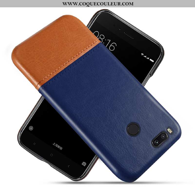 Coque Xiaomi Mi A1 Cuir Rouge Incassable, Housse Xiaomi Mi A1 Protection Difficile