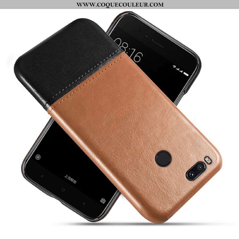 Coque Xiaomi Mi A1 Cuir Rouge Incassable, Housse Xiaomi Mi A1 Protection Difficile