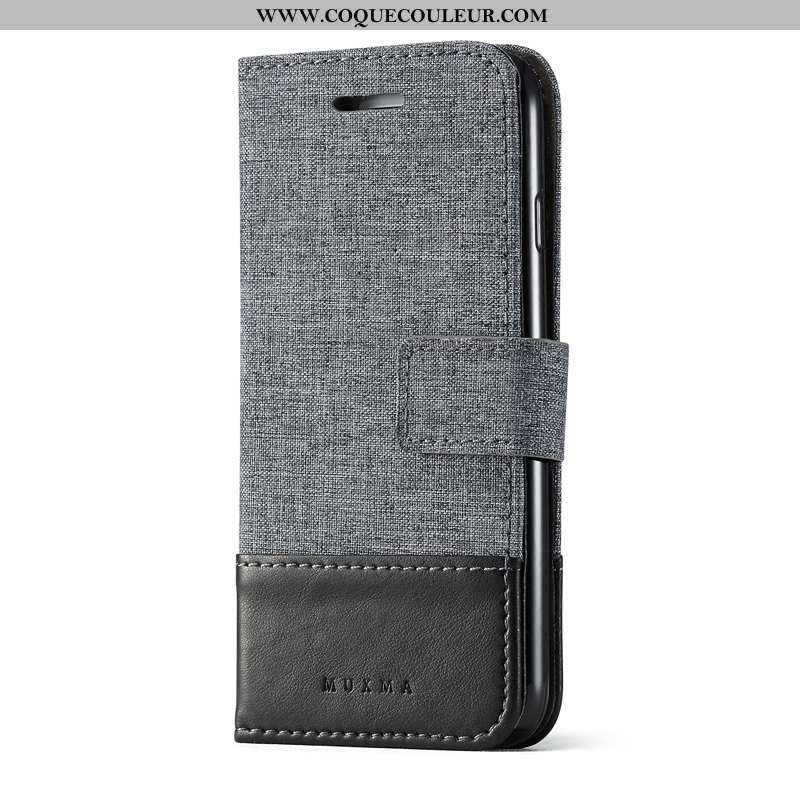 Étui Xiaomi Mi A1 Cuir Téléphone Portable Étui, Coque Xiaomi Mi A1 Toile Gris