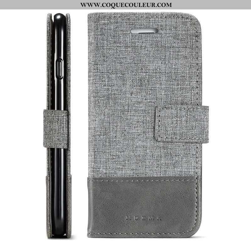 Étui Xiaomi Mi A1 Cuir Téléphone Portable Étui, Coque Xiaomi Mi A1 Toile Gris