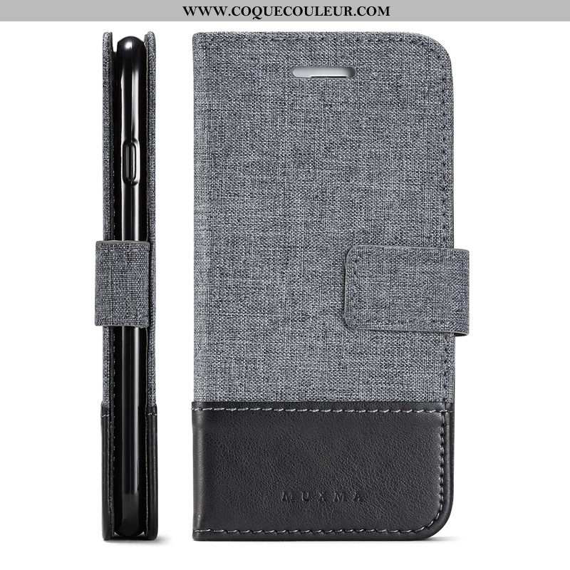 Étui Xiaomi Mi A1 Cuir Téléphone Portable Étui, Coque Xiaomi Mi A1 Toile Gris