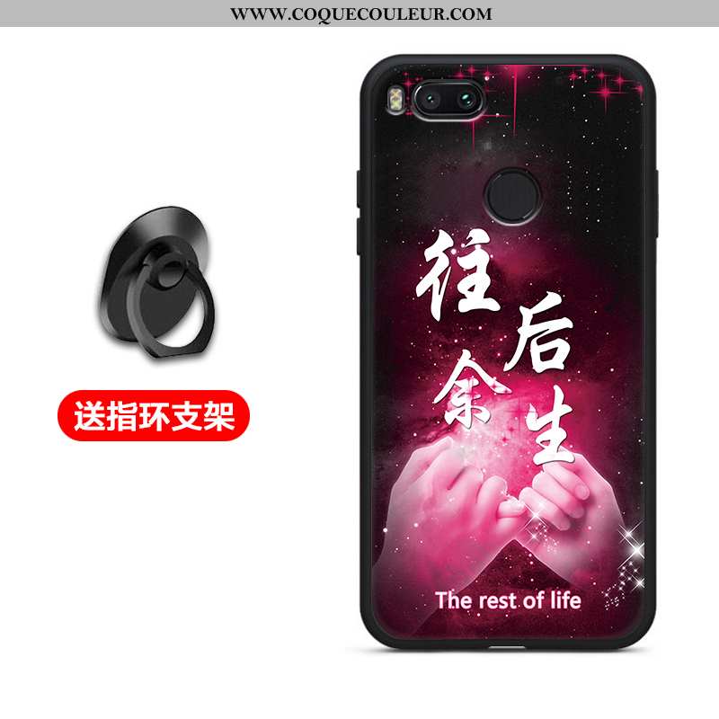 Coque Xiaomi Mi A1 Protection Silicone Noir, Housse Xiaomi Mi A1 Délavé En Daim Incassable Noir