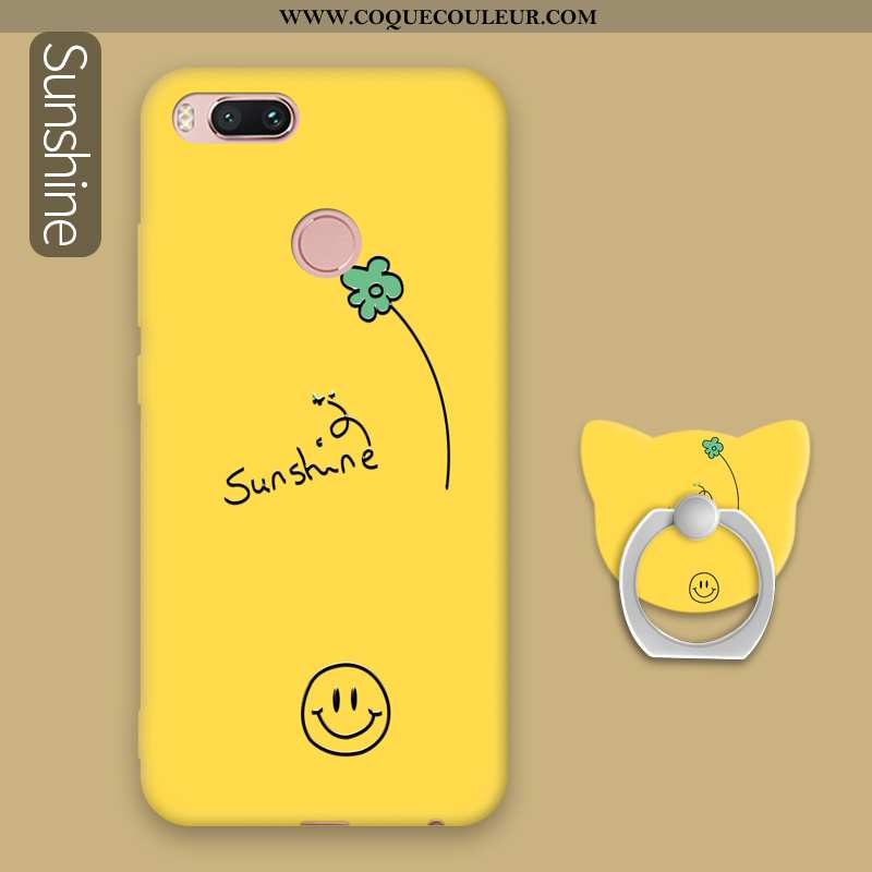 Coque Xiaomi Mi A1 Silicone Charmant Petit, Housse Xiaomi Mi A1 Personnalité Fluide Doux Jaune