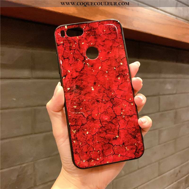 Étui Xiaomi Mi A1 Ultra Net Rouge Antidérapant, Coque Xiaomi Mi A1 Tendance Rouge