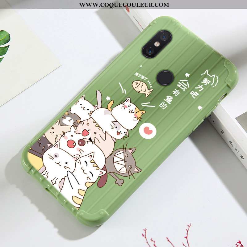 Coque Xiaomi Mi A2 Lite Dessin Animé Vert Tout Compris, Housse Xiaomi Mi A2 Lite Charmant Mesh Verte