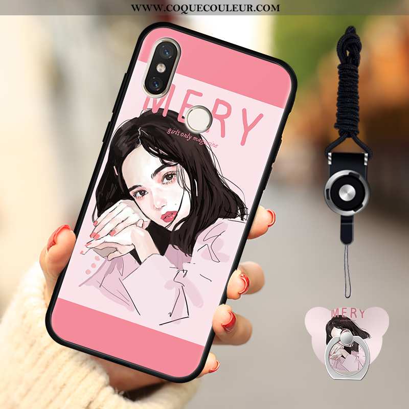 Housse Xiaomi Mi A2 Lite Dessin Animé Rouge Téléphone Portable, Étui Xiaomi Mi A2 Lite Charmant Net 