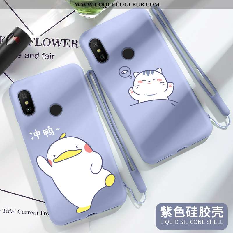 Housse Xiaomi Mi A2 Lite Tendance Coque Dessin Animé, Étui Xiaomi Mi A2 Lite Fluide Doux Petit Bleu