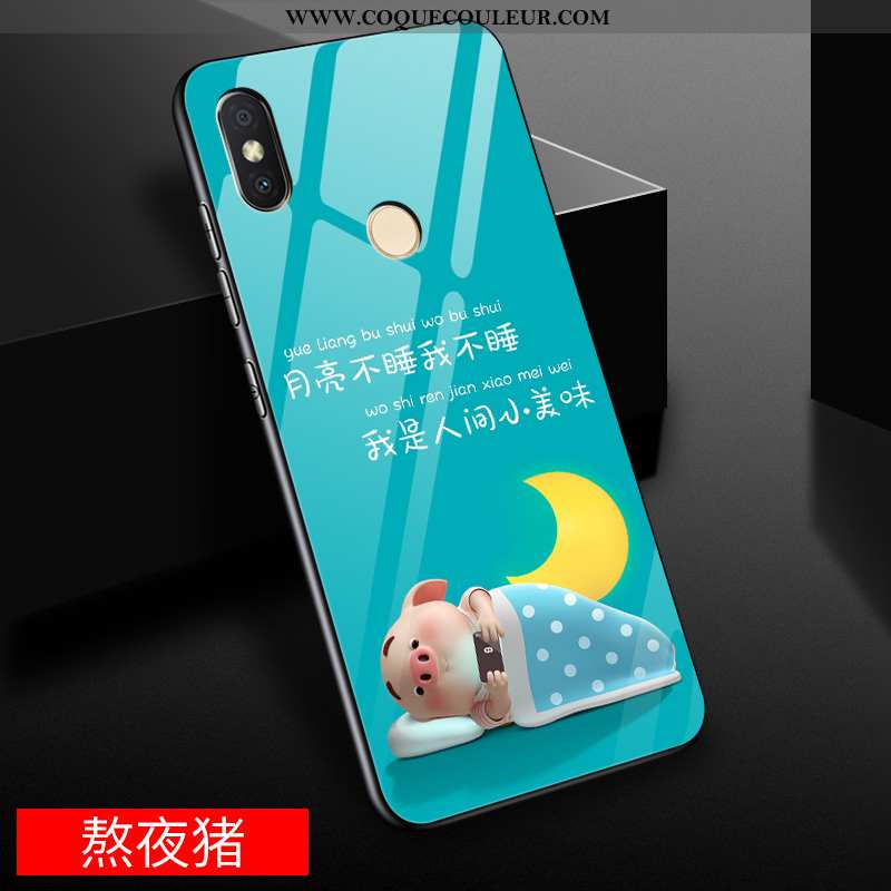 Coque Xiaomi Mi A2 Lite Charmant Bleu Tout Compris, Housse Xiaomi Mi A2 Lite Mode Verre