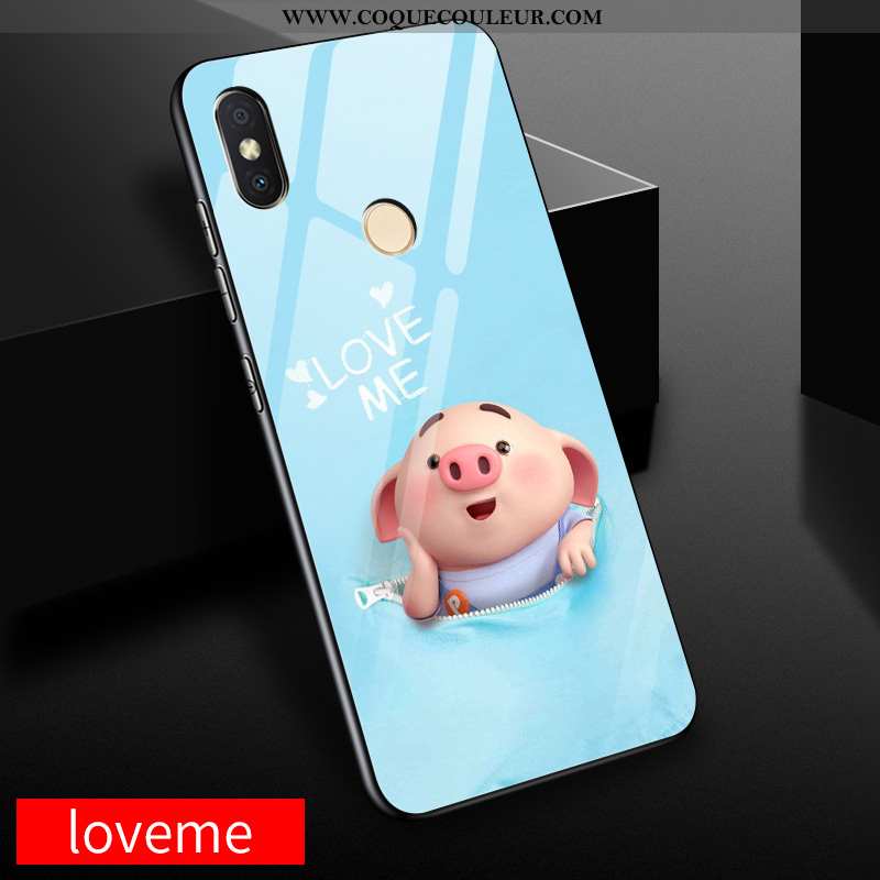 Coque Xiaomi Mi A2 Lite Charmant Bleu Tout Compris, Housse Xiaomi Mi A2 Lite Mode Verre