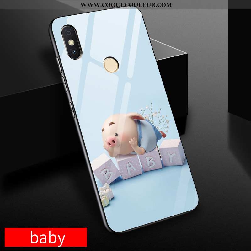 Coque Xiaomi Mi A2 Lite Charmant Bleu Tout Compris, Housse Xiaomi Mi A2 Lite Mode Verre