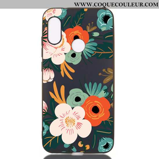 Coque Xiaomi Mi A2 Lite Dessin Animé Noir Délavé En Daim, Housse Xiaomi Mi A2 Lite Fluide Doux Tout 