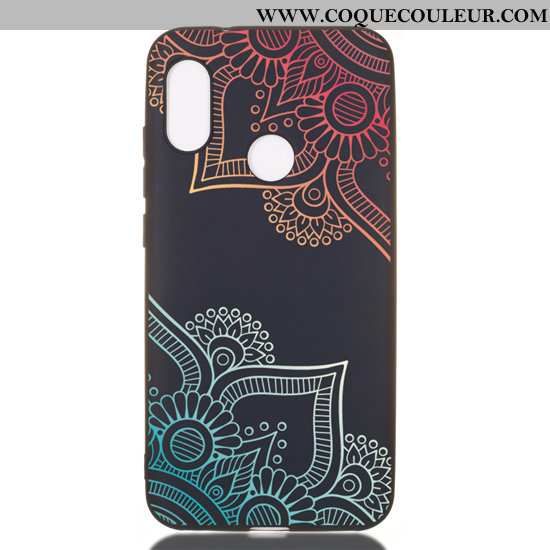 Coque Xiaomi Mi A2 Lite Dessin Animé Noir Délavé En Daim, Housse Xiaomi Mi A2 Lite Fluide Doux Tout 