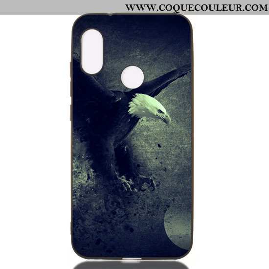 Coque Xiaomi Mi A2 Lite Dessin Animé Noir Délavé En Daim, Housse Xiaomi Mi A2 Lite Fluide Doux Tout 