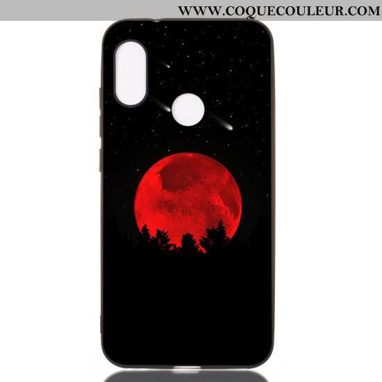 Coque Xiaomi Mi A2 Lite Dessin Animé Noir Délavé En Daim, Housse Xiaomi Mi A2 Lite Fluide Doux Tout 