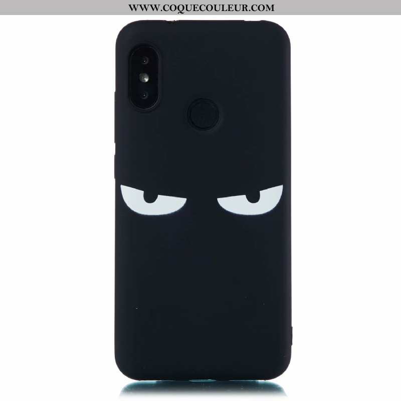 Coque Xiaomi Mi A2 Lite Dessin Animé Noir Délavé En Daim, Housse Xiaomi Mi A2 Lite Fluide Doux Tout 