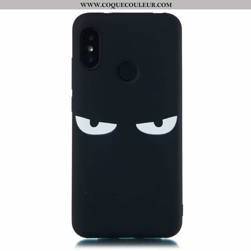 Coque Xiaomi Mi A2 Lite Dessin Animé Noir Délavé En Daim, Housse Xiaomi Mi A2 Lite Fluide Doux Tout 