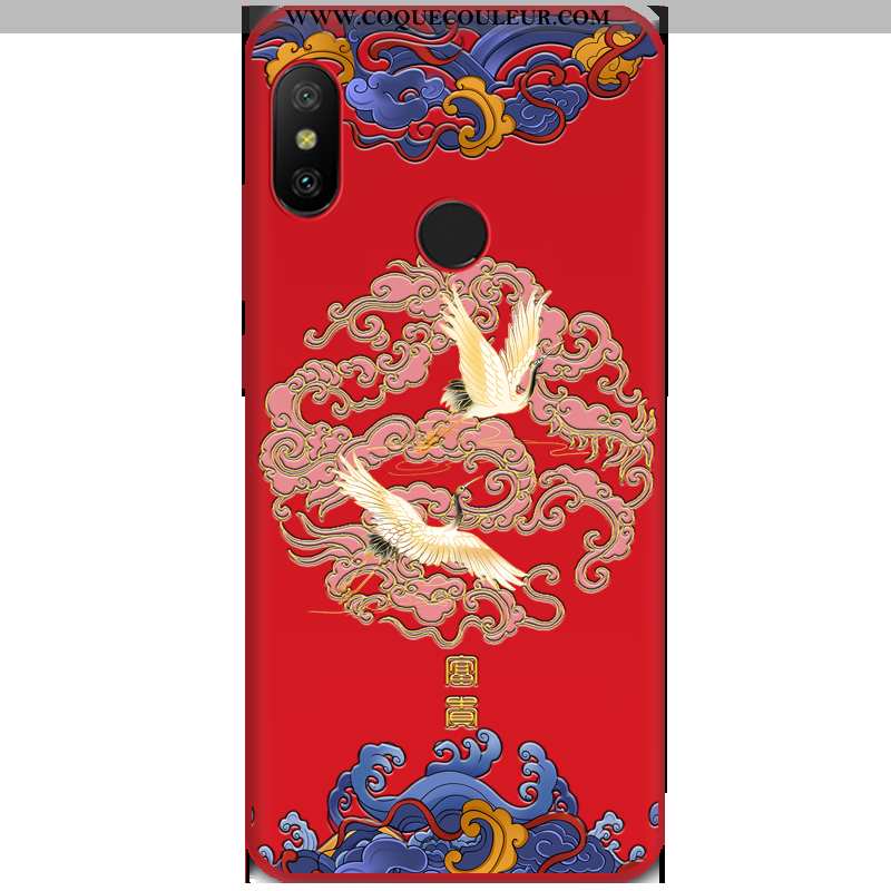 Coque Xiaomi Mi A2 Lite Tendance Rouge Tout Compris, Housse Xiaomi Mi A2 Lite Fluide Doux Vent