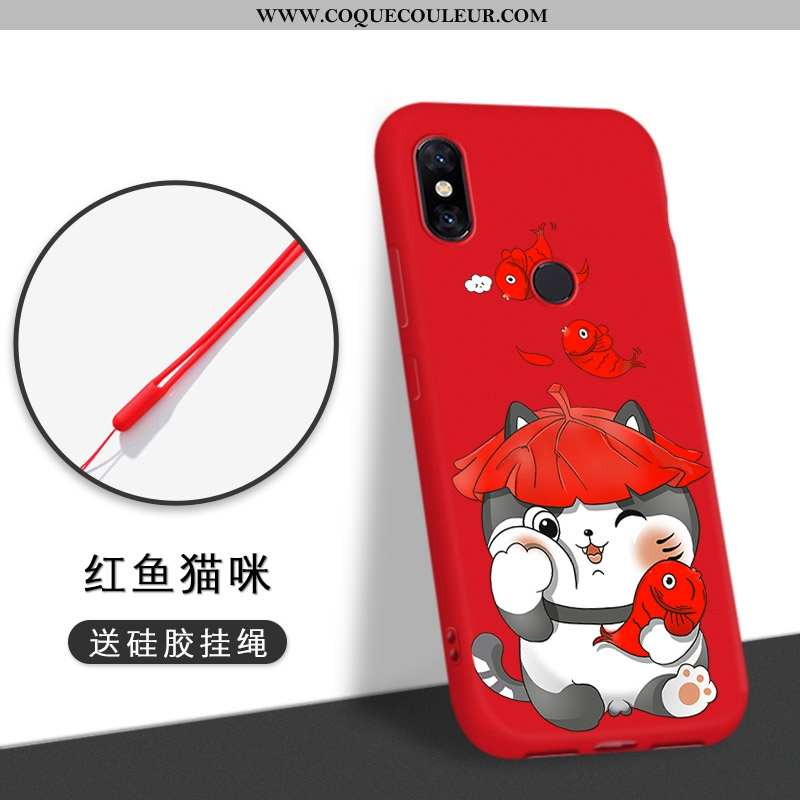 Étui Xiaomi Mi A2 Lite Légère Vert Rouge, Coque Xiaomi Mi A2 Lite Fluide Doux Petit Bleu