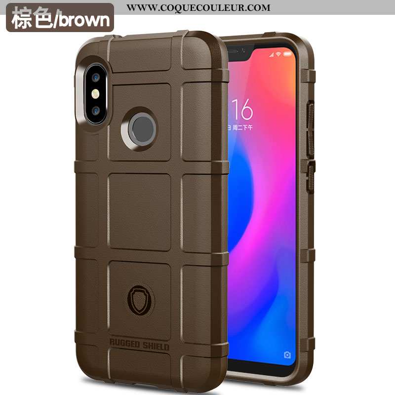 Housse Xiaomi Mi A2 Lite Protection Tendance Petit, Étui Xiaomi Mi A2 Lite Luxe Créatif Marron