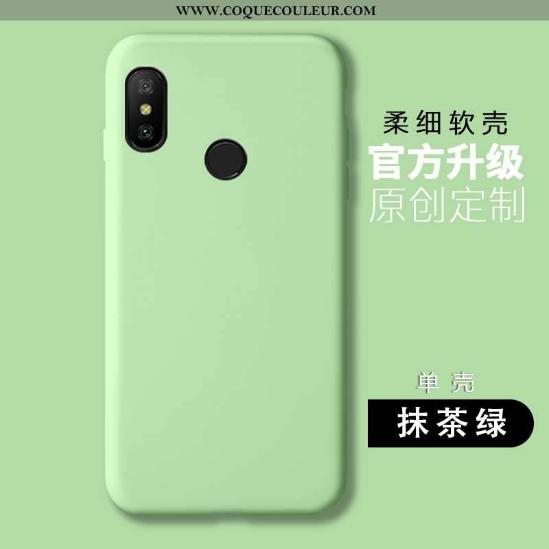 Housse Xiaomi Mi A2 Lite Silicone Rose Couleur Unie, Étui Xiaomi Mi A2 Lite Protection Rouge