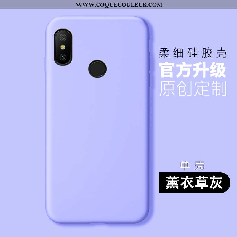 Housse Xiaomi Mi A2 Lite Silicone Rose Couleur Unie, Étui Xiaomi Mi A2 Lite Protection Rouge