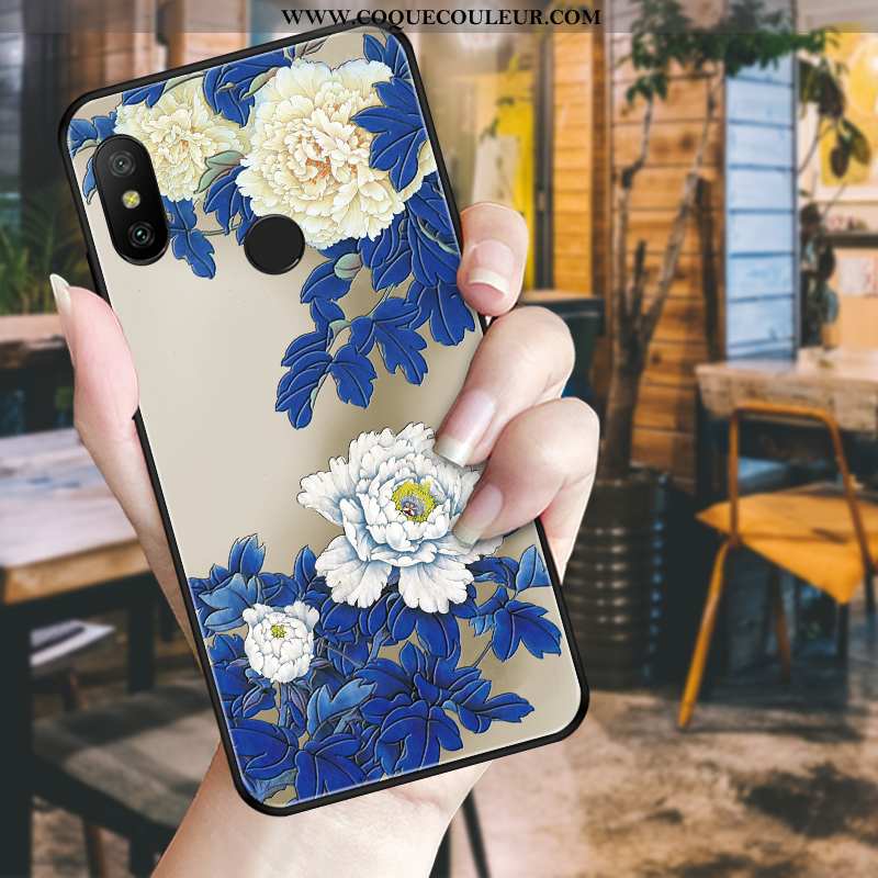 Coque Xiaomi Mi A2 Lite Tendance Incassable Vintage, Housse Xiaomi Mi A2 Lite Fluide Doux Créatif Bl