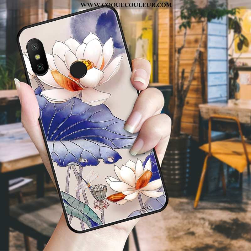 Coque Xiaomi Mi A2 Lite Tendance Incassable Vintage, Housse Xiaomi Mi A2 Lite Fluide Doux Créatif Bl