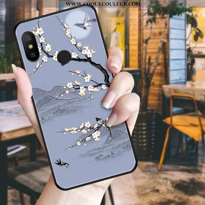 Coque Xiaomi Mi A2 Lite Tendance Incassable Vintage, Housse Xiaomi Mi A2 Lite Fluide Doux Créatif Bl