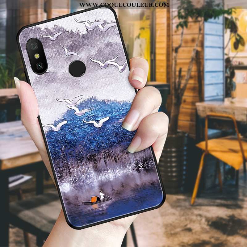 Coque Xiaomi Mi A2 Lite Tendance Incassable Vintage, Housse Xiaomi Mi A2 Lite Fluide Doux Créatif Bl