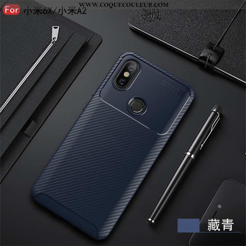 Coque Xiaomi Mi A2 Lite Silicone Petit Fibre, Housse Xiaomi Mi A2 Lite Protection Étui Marron