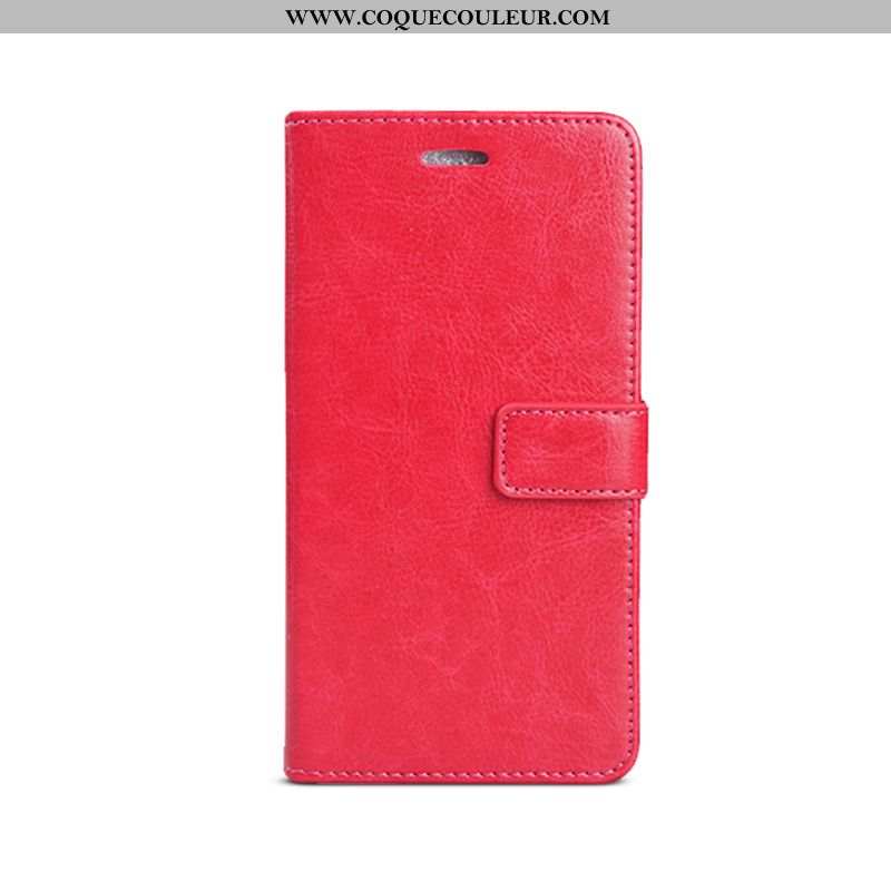 Housse Xiaomi Mi A2 Personnalité Étui Rouge, Xiaomi Mi A2 Cuir Téléphone Portable Rouge