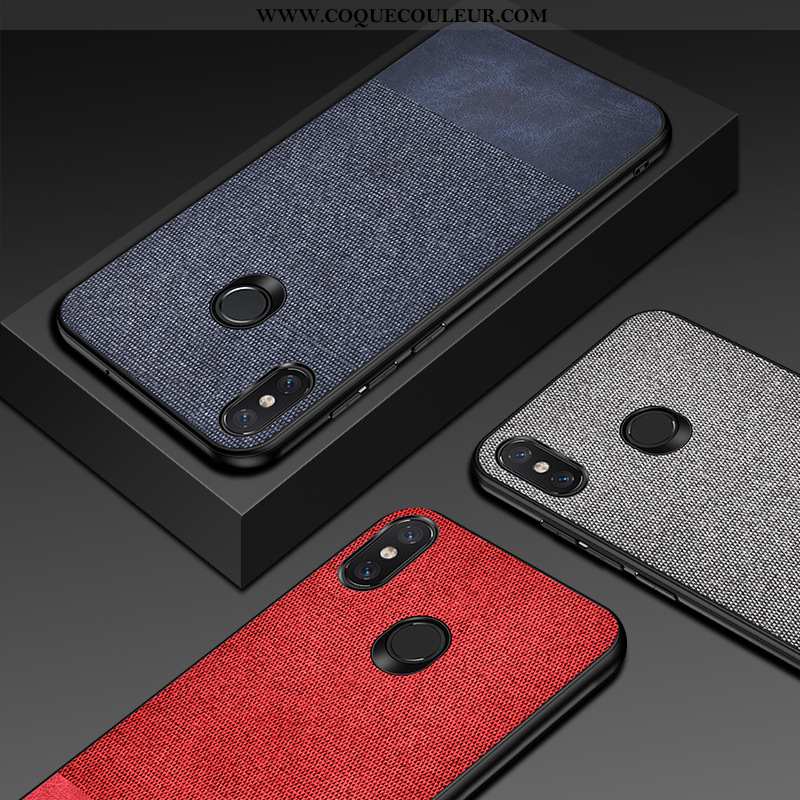 Coque Xiaomi Mi A2 Silicone Petit Antidérapant, Housse Xiaomi Mi A2 Cuir Étui Bleu