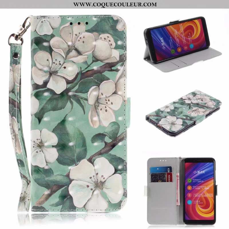 Étui Xiaomi Mi A2 Tendance Téléphone Portable Étui, Coque Xiaomi Mi A2 Fluide Doux Portefeuille Rose