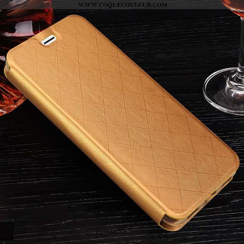 Coque Xiaomi Mi A2 Cuir Petit Carte, Housse Xiaomi Mi A2 Fluide Doux Incassable Doré